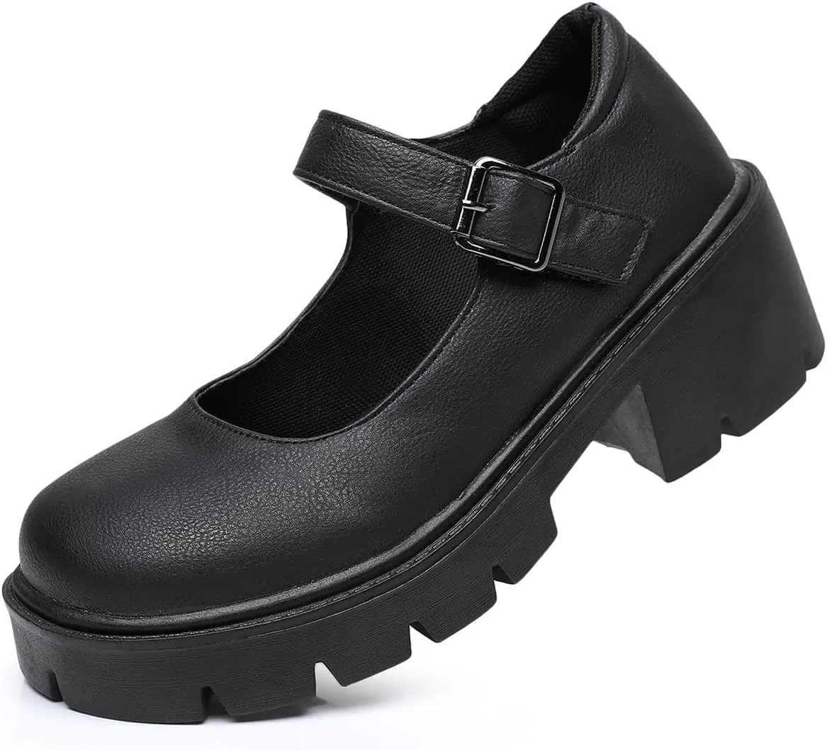 Platform Pumps Womens Gothic Lolita Shoes Mary Janes Ankle Strap Wedges Shoes