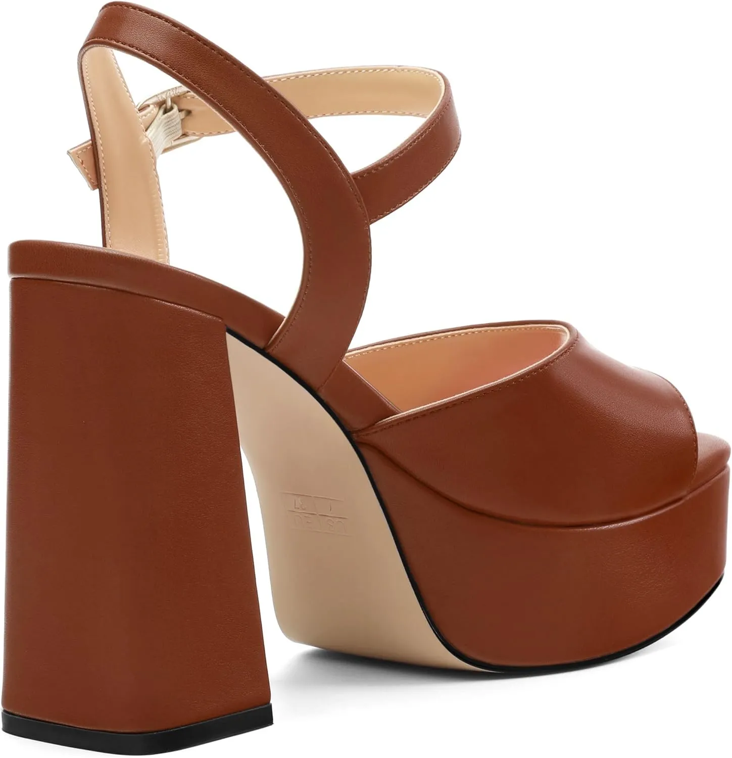 Platform Sandals High Heels for Women Comfortable Chunky Heel Square Open Toe Pumps with Adjustable Ankle Strap Women's Wedding Party Pumps