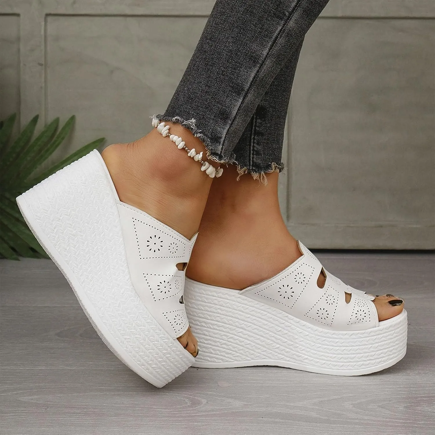Platform Wedges Sandals for Women 2025 Summer Fashion High Heels Slip on Sandals Dressy Open Toe Espadrilles Sandals