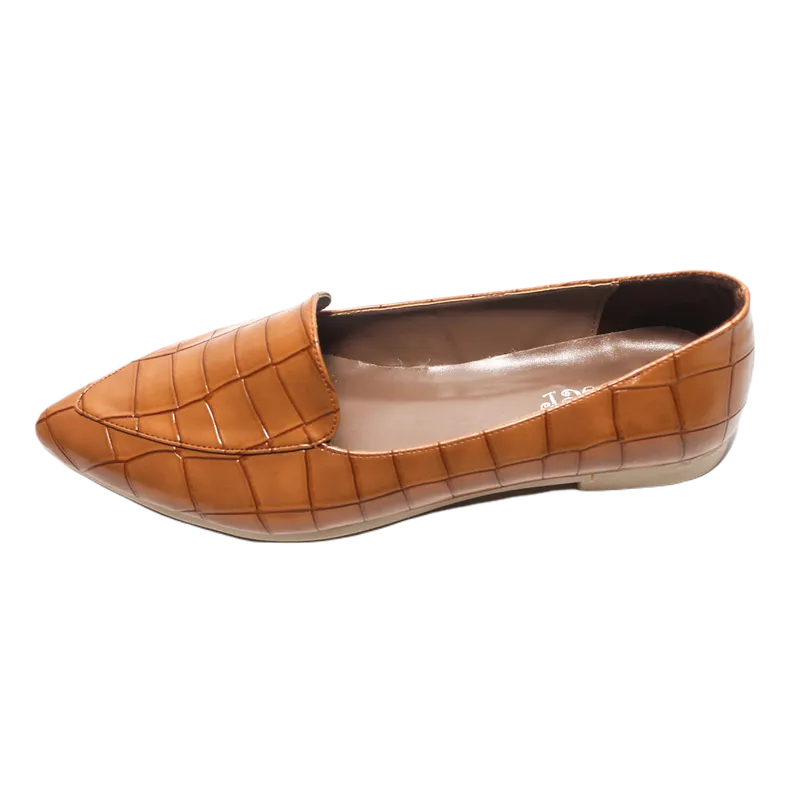 Pointed Toe Ballerina - Camel