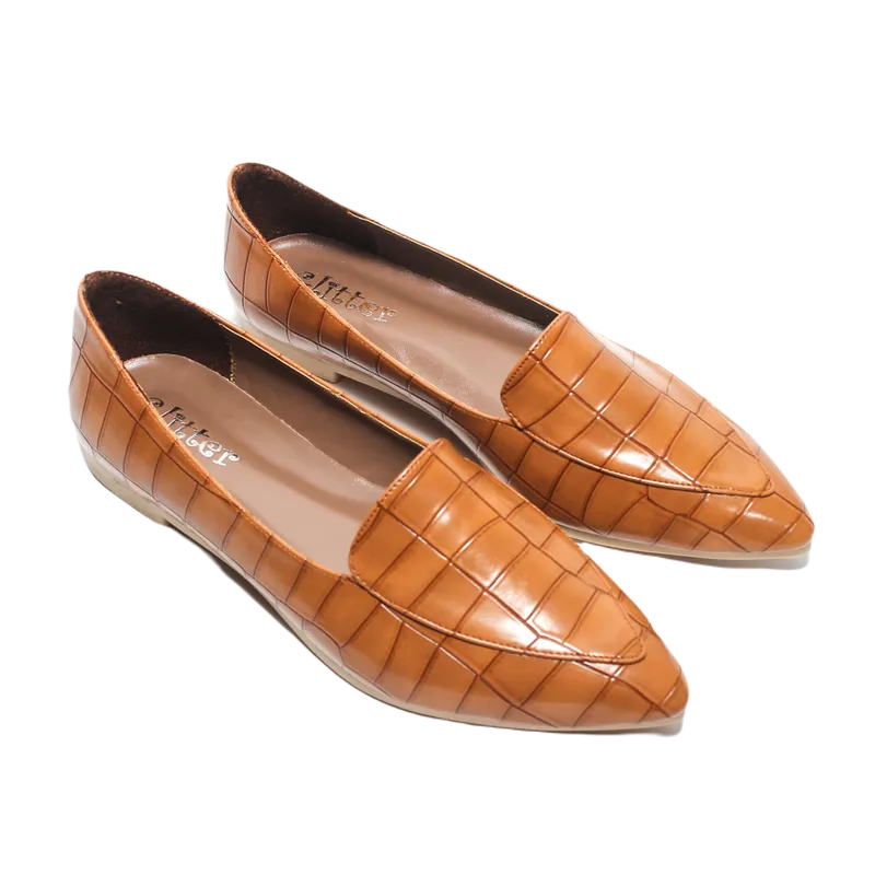 Pointed Toe Ballerina - Camel