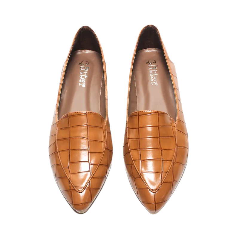Pointed Toe Ballerina - Camel