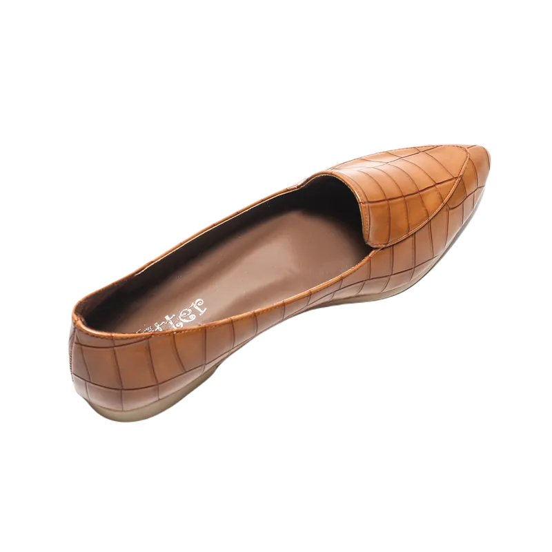 Pointed Toe Ballerina - Camel