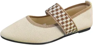 Pointed Toe Flats for Women Knit Ballet Flats Ladies Slip on Work Shoes Business Casul Loafers Comfort Office Shoes
