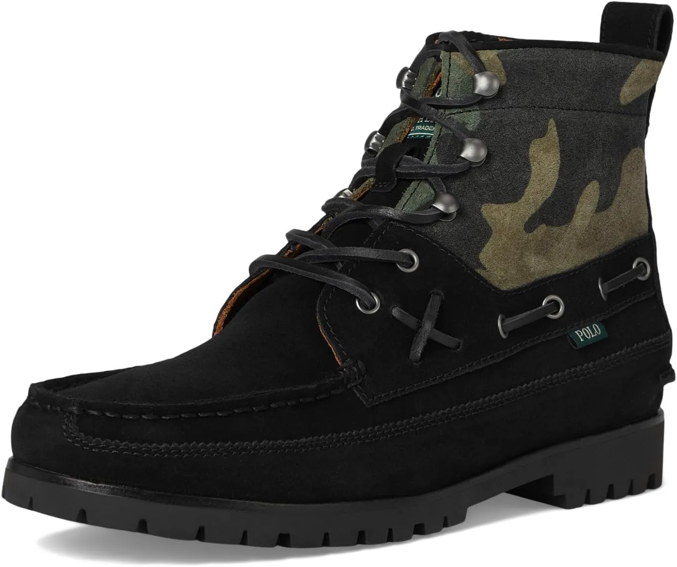 POLO RALPH LAUREN Men's Ranger Mid Camo Suede Boot Combat