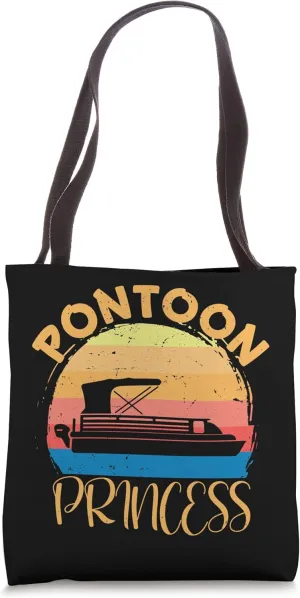 Pontoon Princess Party Barge Sunset Boat Party Tote Bag