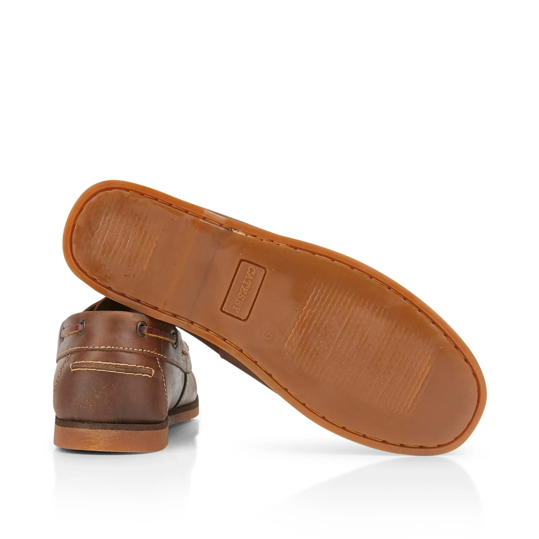Portland Men’s Leather Boat Shoes - BROWN