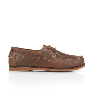 Portland Men’s Leather Boat Shoes - BROWN