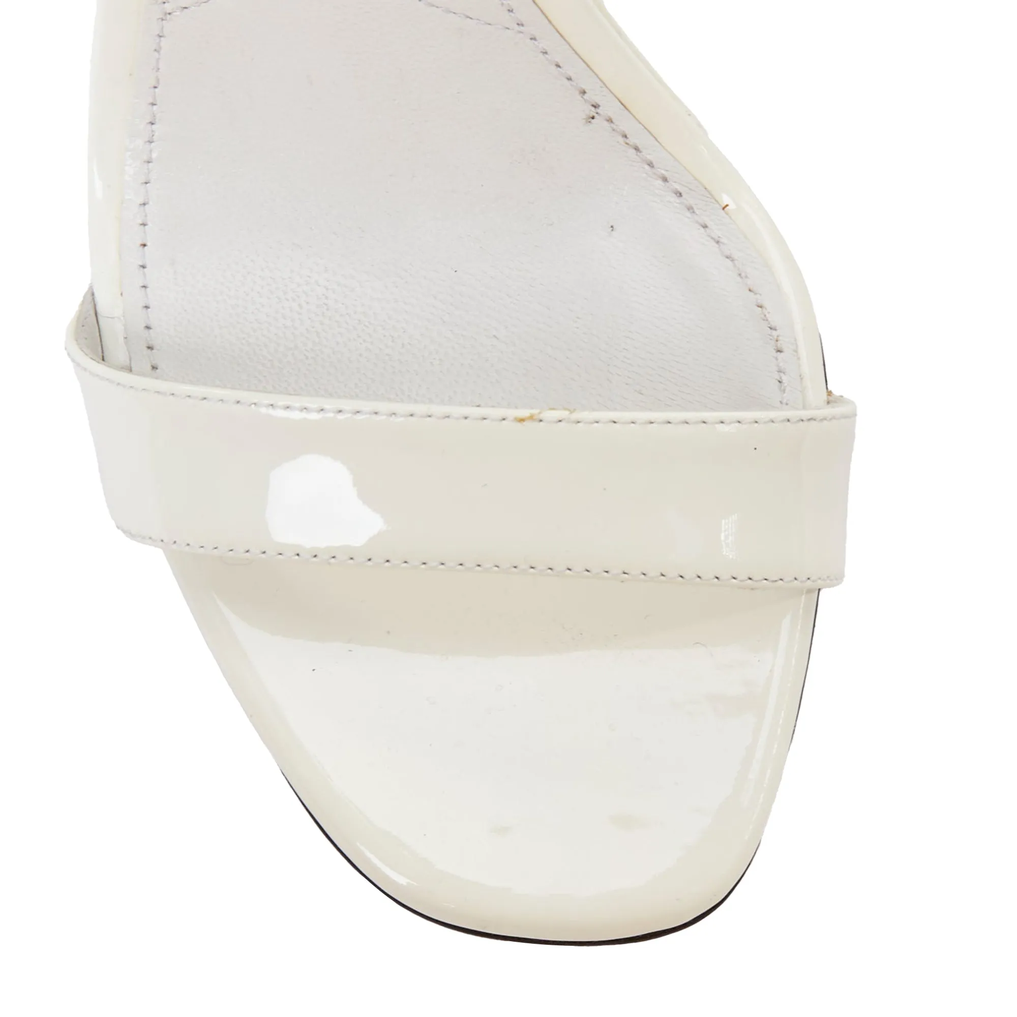 Prada white green flame wedges