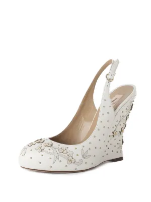 Pretty Flowers Slingback Wedges