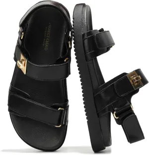 Project Cloud Genuine Leather Platform Sandals Women Footwear - Comfortable and Adjustable Summer Sandals for Women 2025 - Memory Foam and Non-Slip Slingback Beach Slides (Mona)