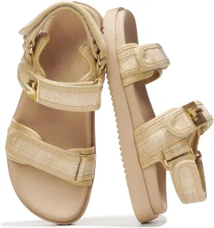 Project Cloud Genuine Leather Platform Sandals Women Footwear - Comfortable and Adjustable Summer Sandals for Women 2025 - Memory Foam and Non-Slip Slingback Beach Slides (Mona)