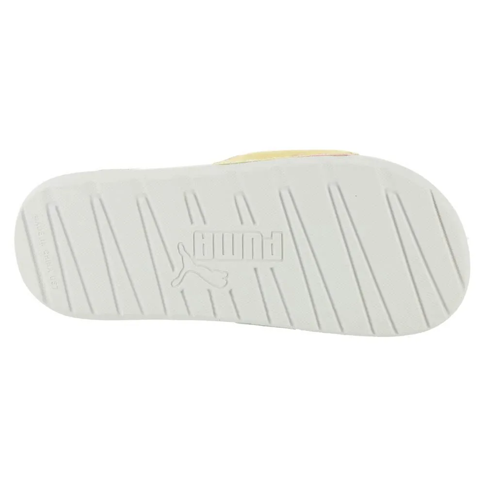 PUMA Cool Cat Tie Dye 2 Slide Sandal Women's Sandal 9 B(M) US White-Pink-Light Yellow