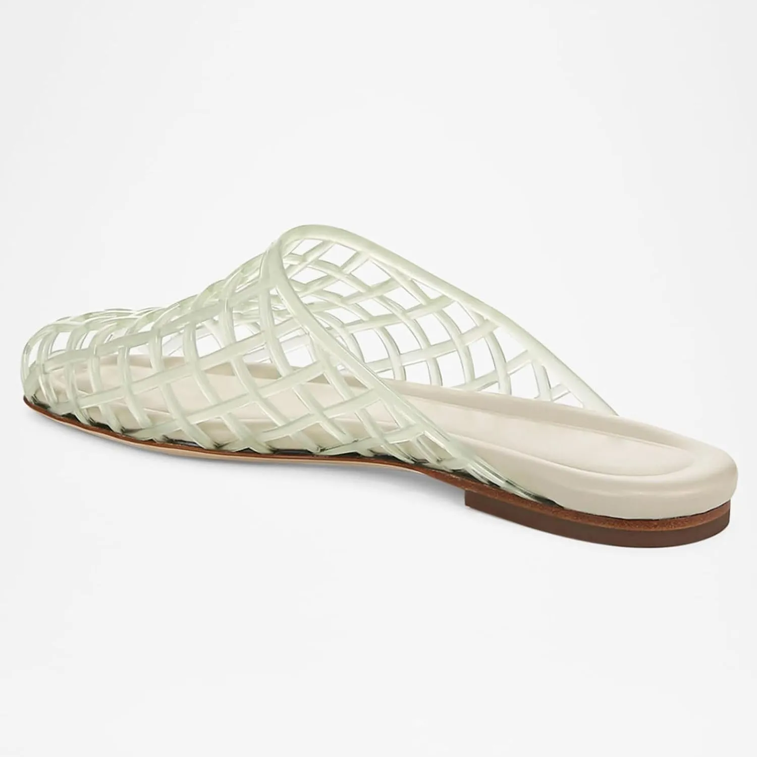 Red Mesh Jelly Mules for Women Clear Hollow Closed Toe Flat Sandals Beach Jellies Slippers Summer Slide Shoes