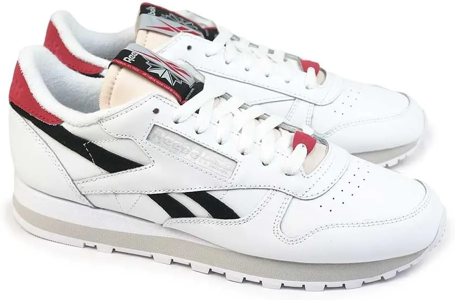 Reebok Unisex Classic Leather Trainers, Ftwwht Cblack Vectred, 9.5