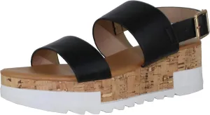 REVOL Women's Open Toe Ankle Strap Casual Flatform Platform Sandals
