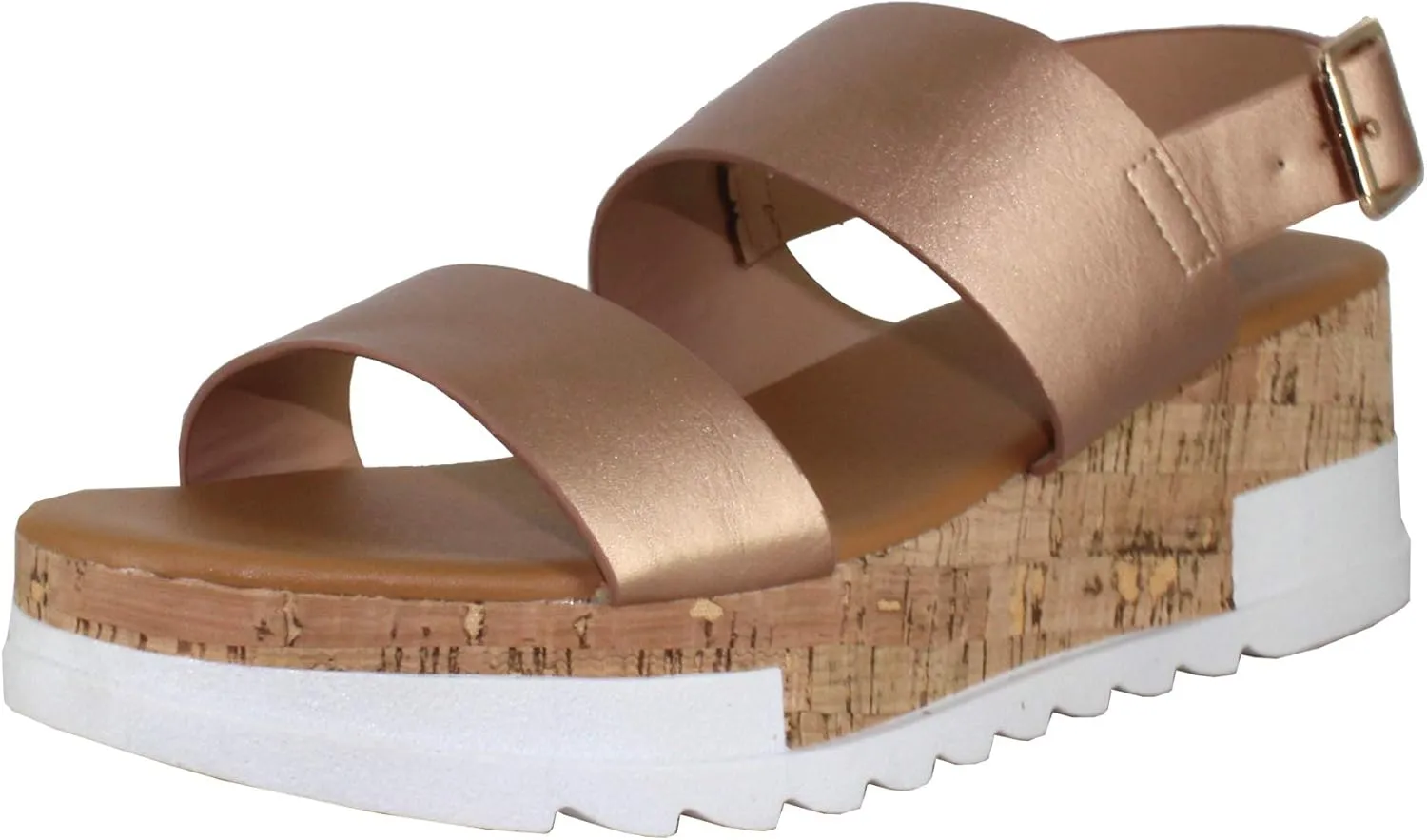 REVOL Women's Open Toe Ankle Strap Casual Flatform Platform Sandals