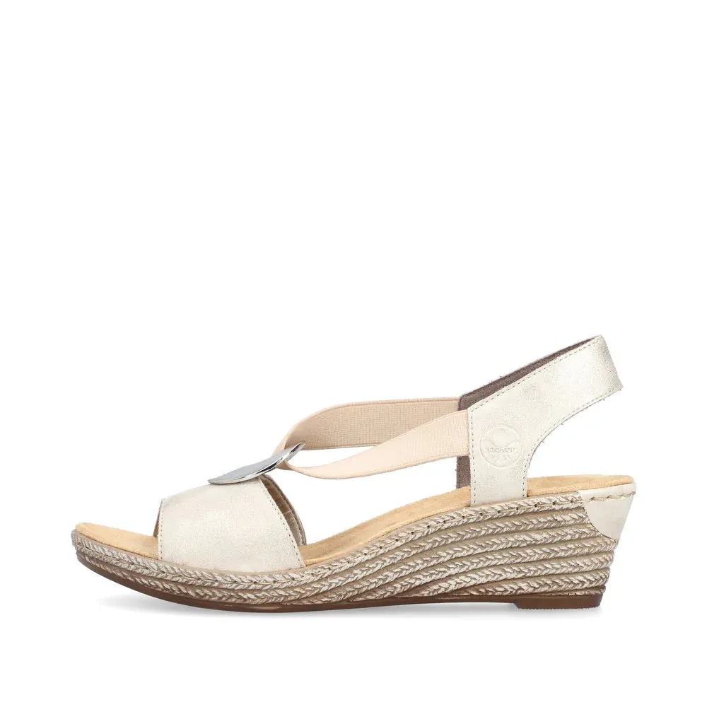 Rieker Women's Fanni Wedge Slingback Sandals - Muschel