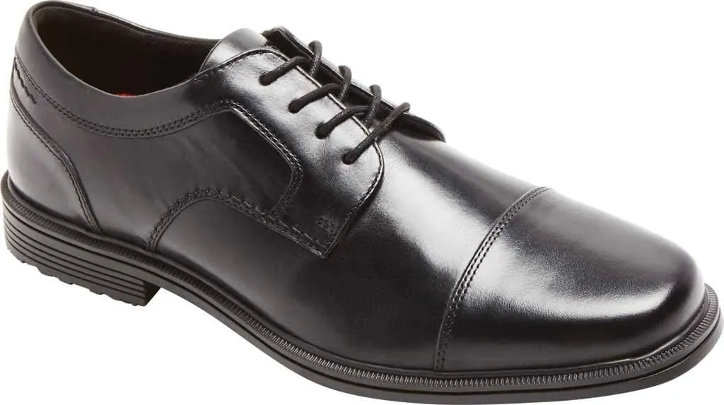 Rockport Taylor Waterproof Cap Toe - Shoes for Men - Leather Upper - Synthetic Outsole - Shock Absorbing Heel Black 9.5 M (D)