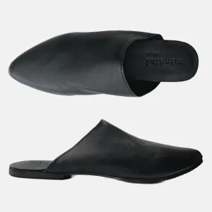 ROONEY: Vegan Leather Mules Black fits 35.5