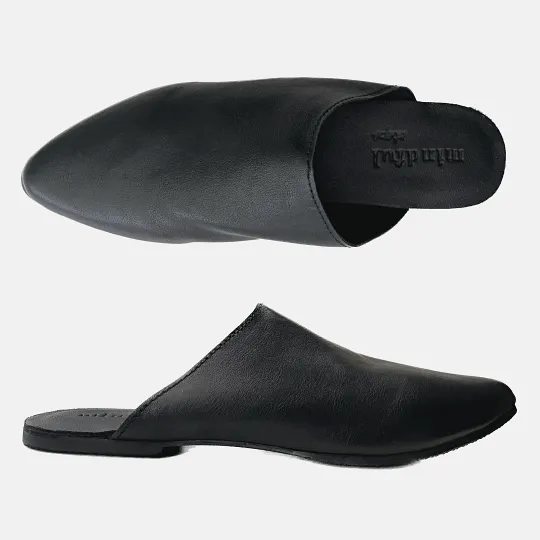 ROONEY: Vegan Leather Mules Black fits 35.5