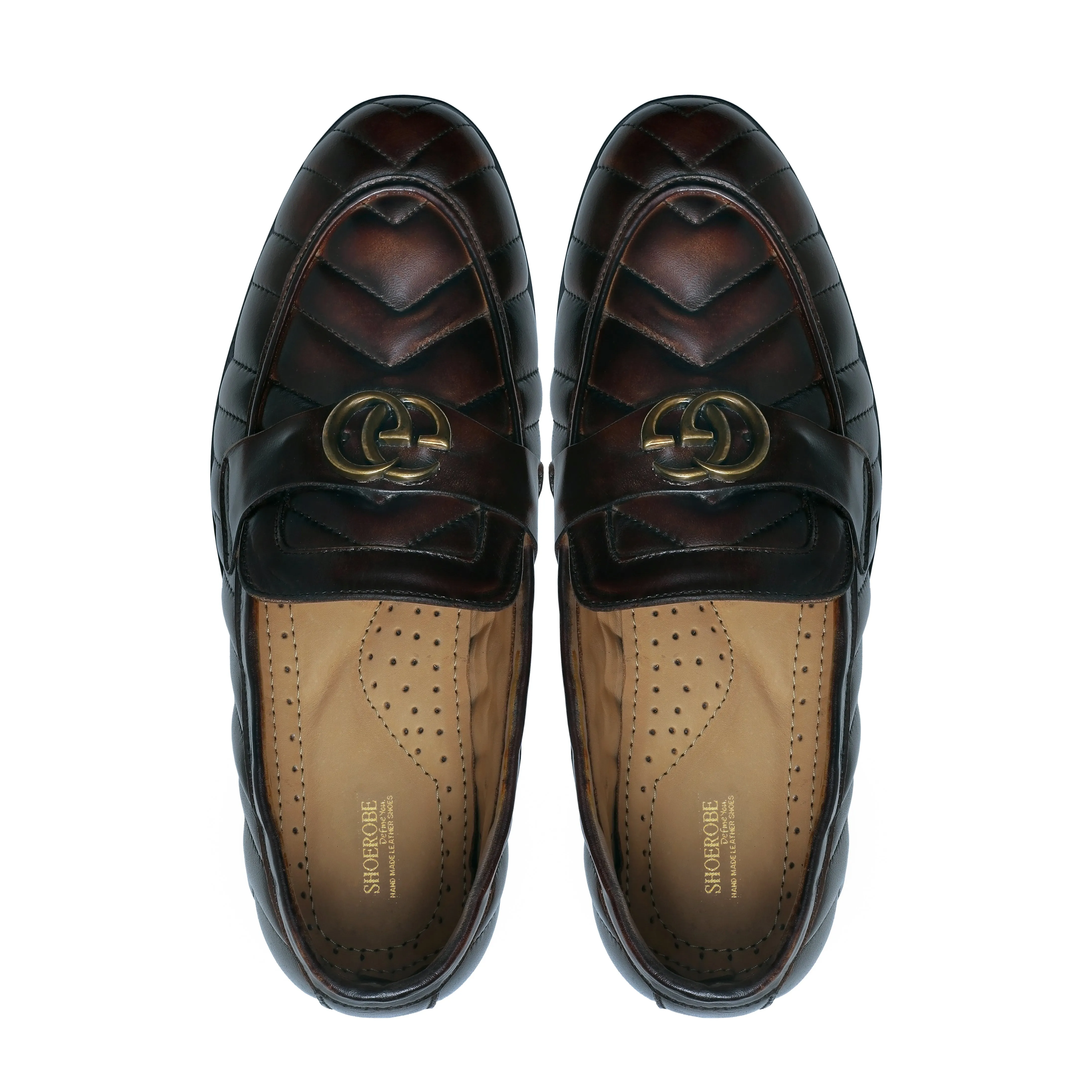 Round Toe Coffee Loafers for Men
