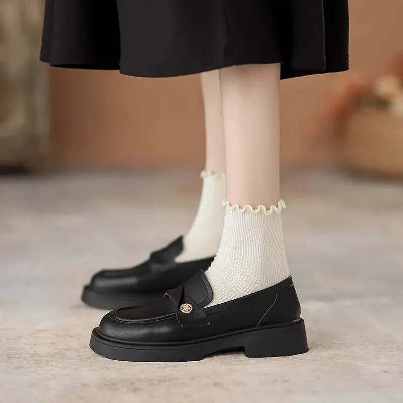 Round Toe Platform Loafers