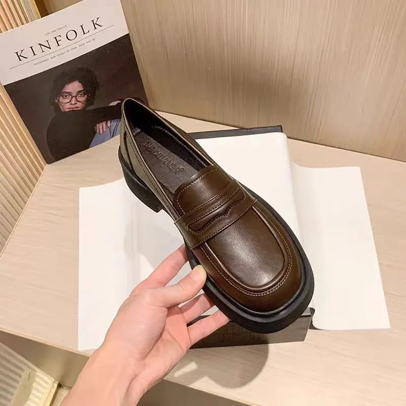 Round Toe Platform Loafers