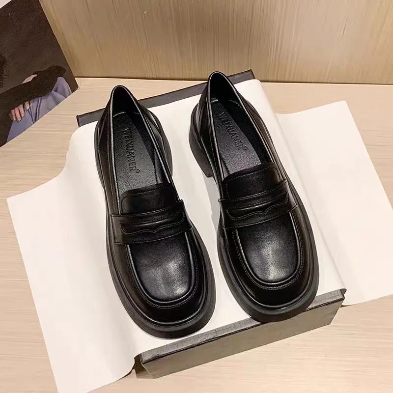 Round Toe Platform Loafers