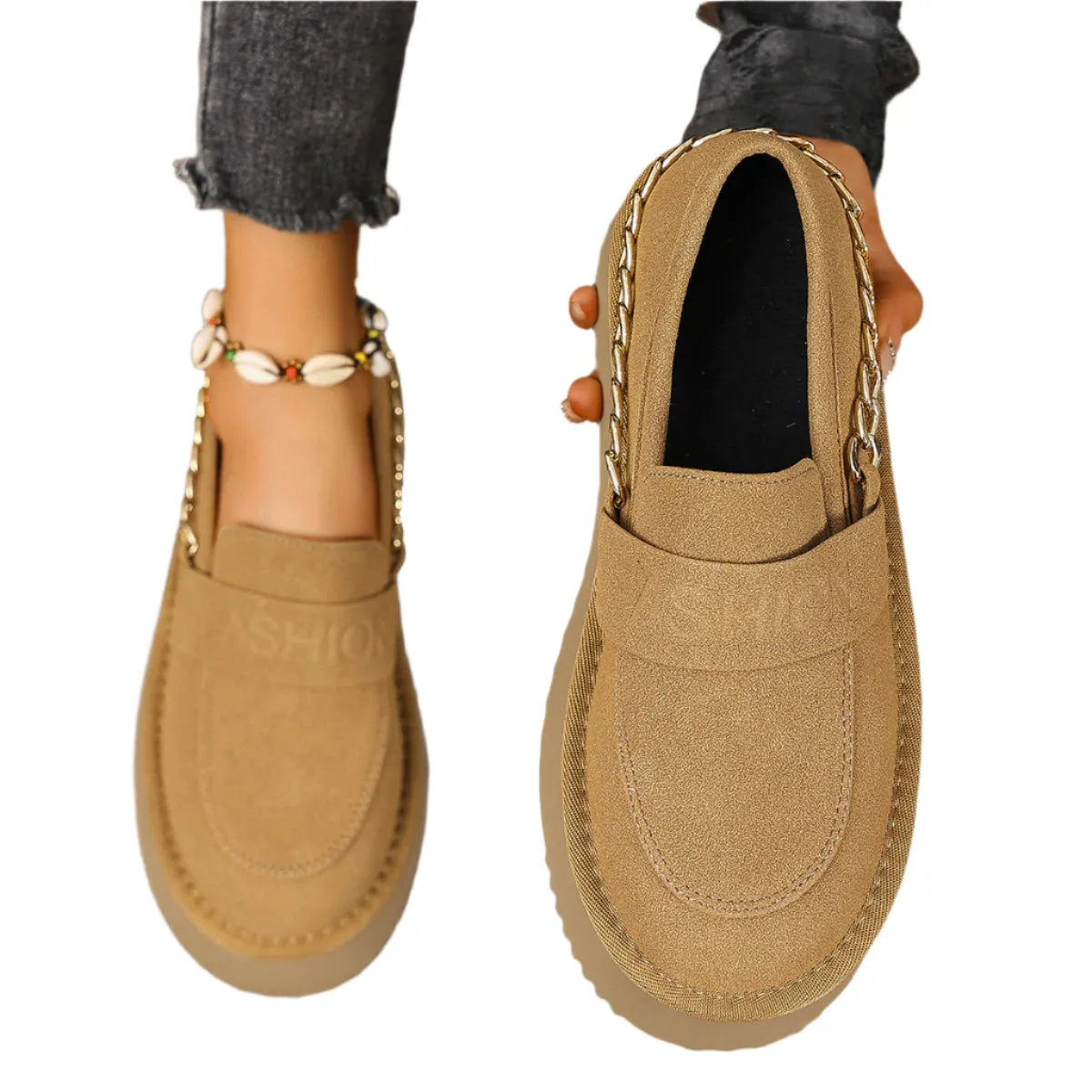 Round Toe Platform Loafers