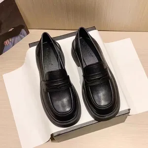 Round Toe Platform Loafers