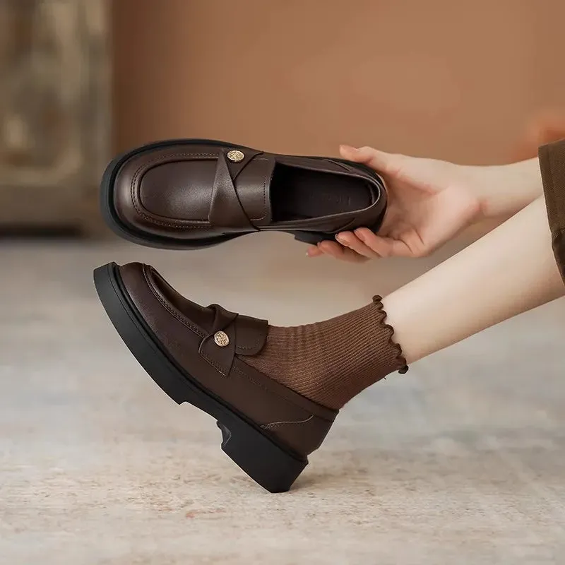 Round Toe Platform Loafers