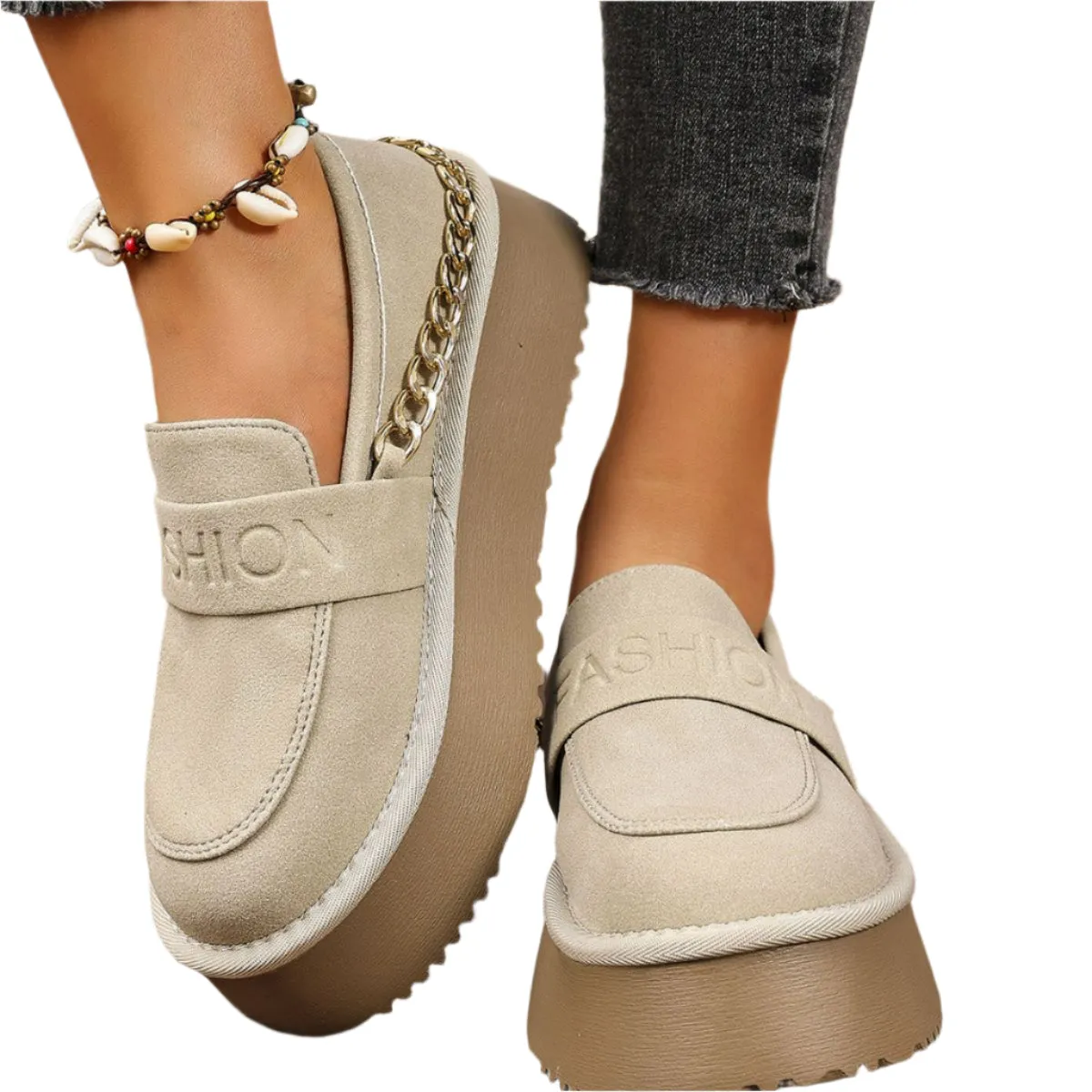 Round Toe Platform Loafers