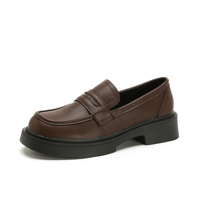 Round Toe Platform Loafers