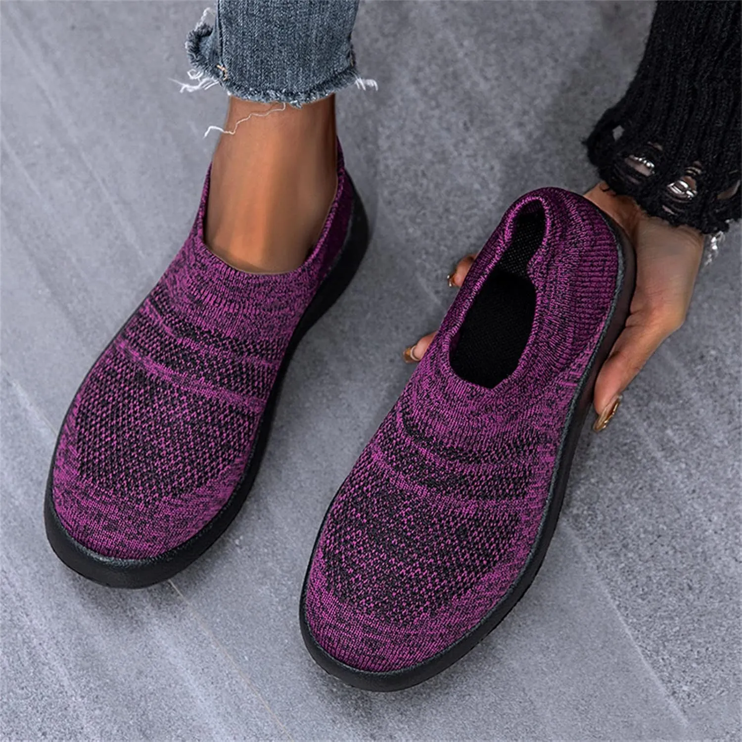 Running Shoes for Women Wide Walking Shoes Women Arch Support 11w Slip On Shoes for Elderly Women Silver Sneakers for Women Slip On Athletic Shoes Women Size 5