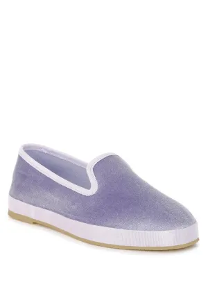 Saba Velvet Round Toe Slip-On Loafers