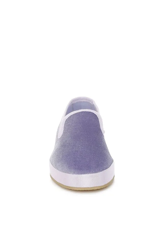 Saba Velvet Round Toe Slip-On Loafers