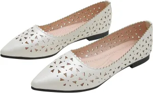 SAILING LU Flats Shoes for Women Breathable Sandals Women's Flats Pointed Toe Loafers with Eyelets