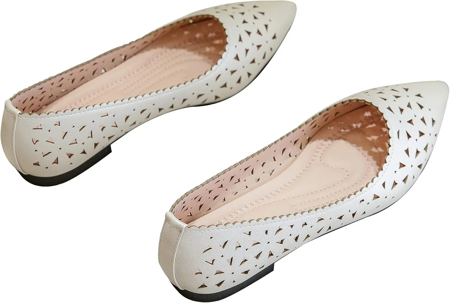 SAILING LU Flats Shoes for Women Breathable Sandals Women's Flats Pointed Toe Loafers with Eyelets