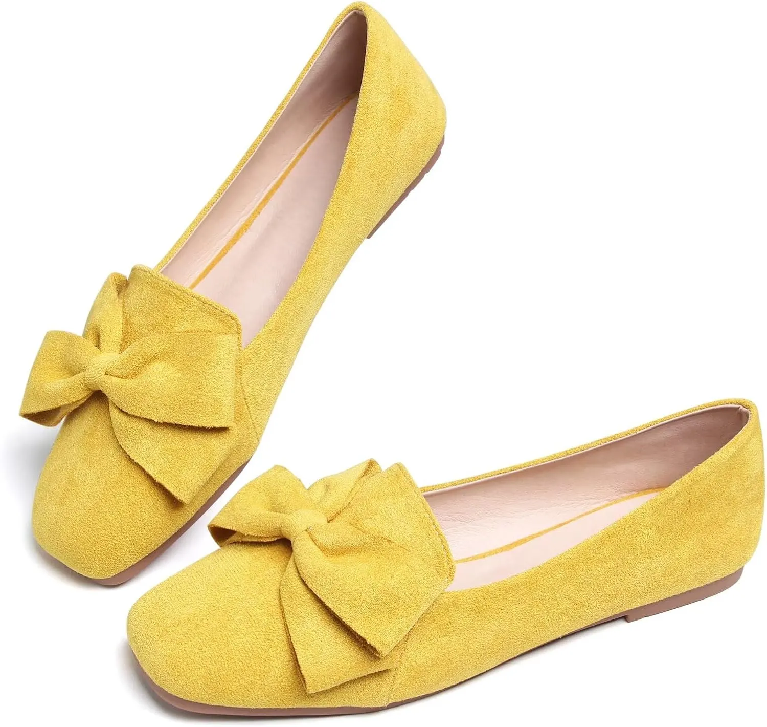 SAILING LU Womens Bowknot Pointed Toe Shoes Comfortable Ballet Flats Slip on Loafers Dressy Flats for Party