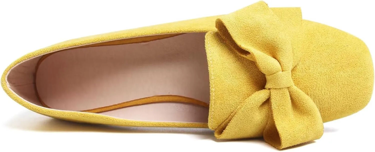 SAILING LU Womens Bowknot Pointed Toe Shoes Comfortable Ballet Flats Slip on Loafers Dressy Flats for Party