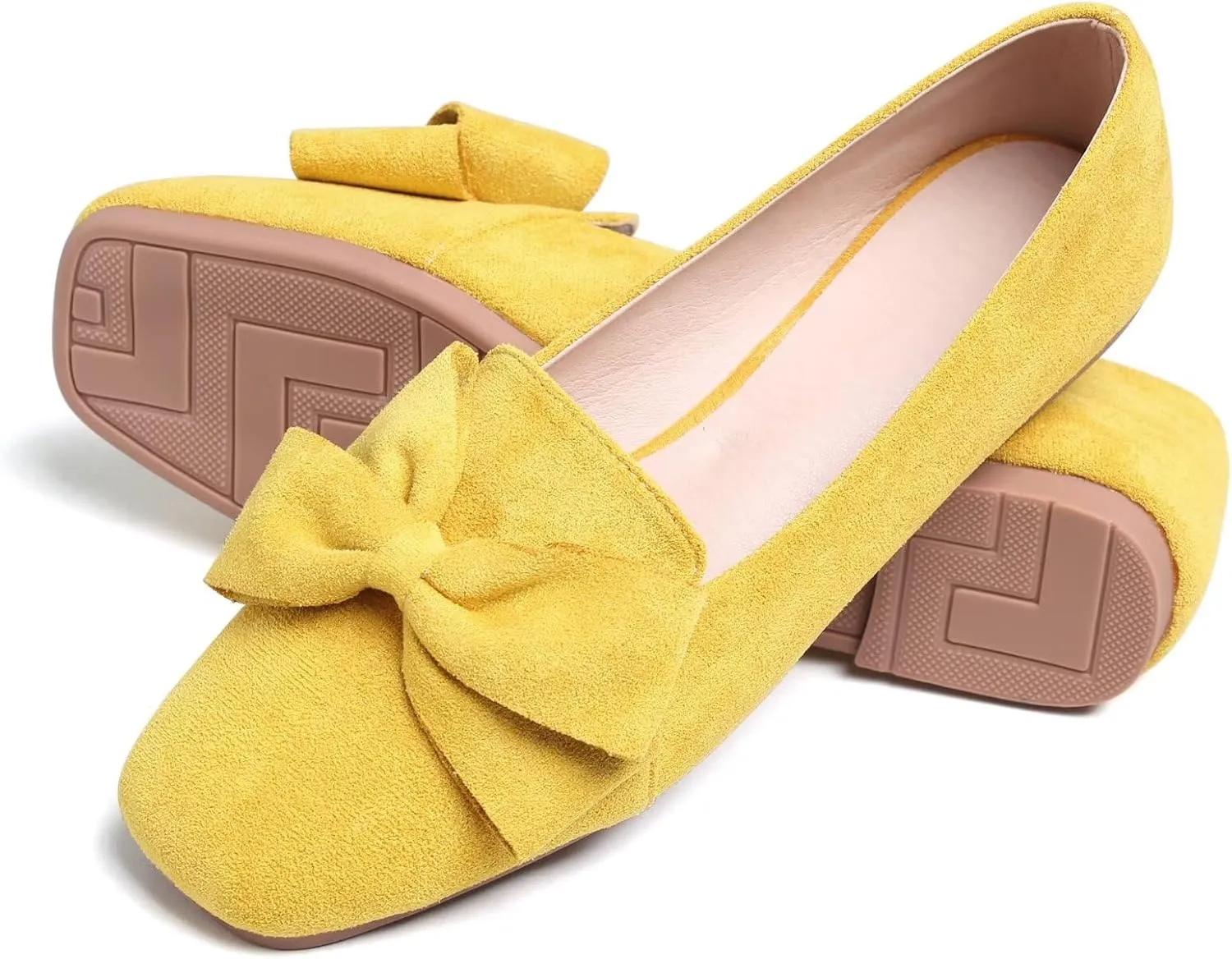 SAILING LU Womens Bowknot Pointed Toe Shoes Comfortable Ballet Flats Slip on Loafers Dressy Flats for Party