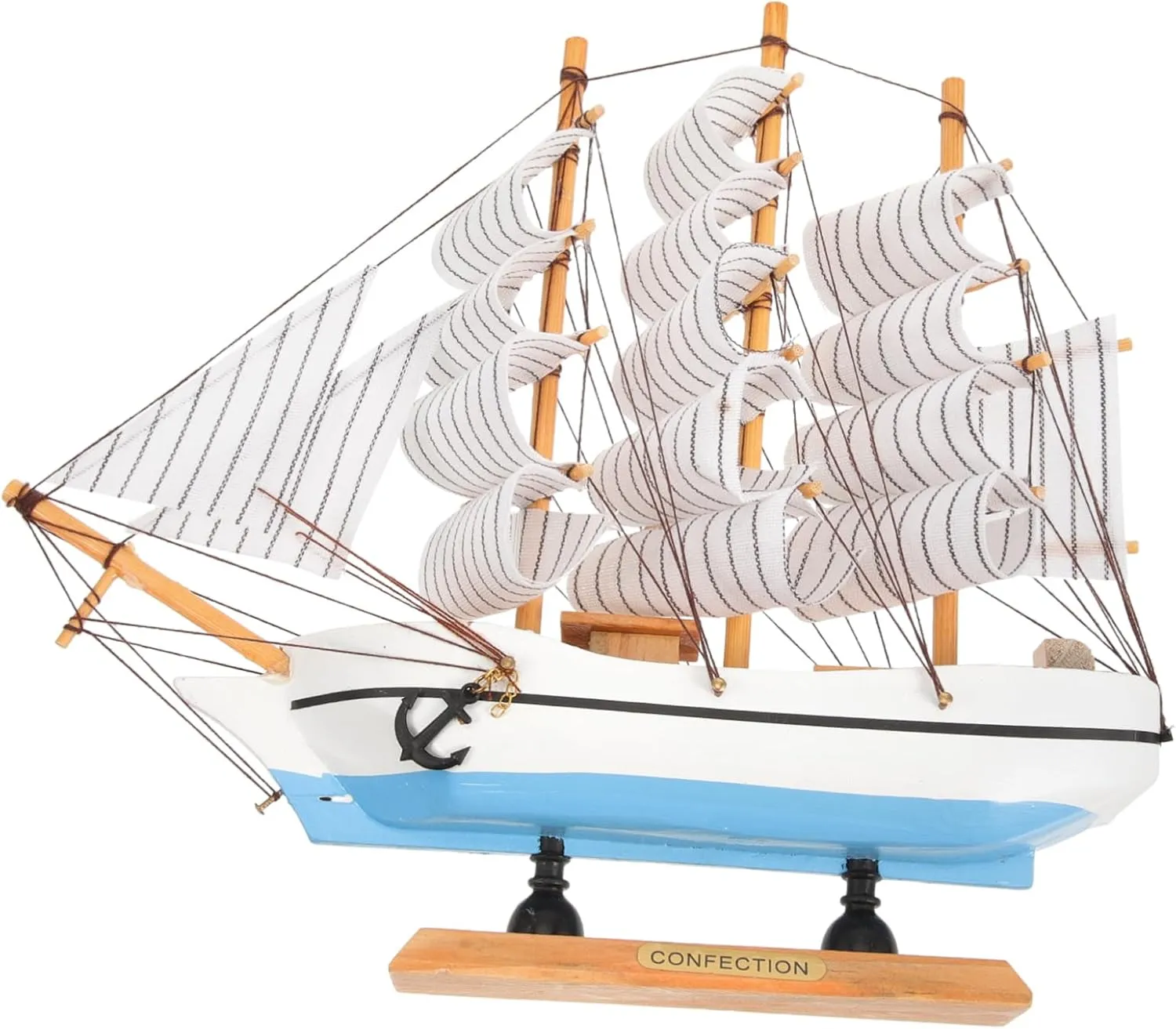 Sailing Model Model Decor Boats Driftwood Decor Sail Decor Mini for Sail Boat Model Theme Nautical Sailboat Decor Blue Beachy Coastal Sailboat Figurine Sea Sailer Canvas