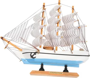 Sailing Model Model Decor Boats Driftwood Decor Sail Decor Mini for Sail Boat Model Theme Nautical Sailboat Decor Blue Beachy Coastal Sailboat Figurine Sea Sailer Canvas