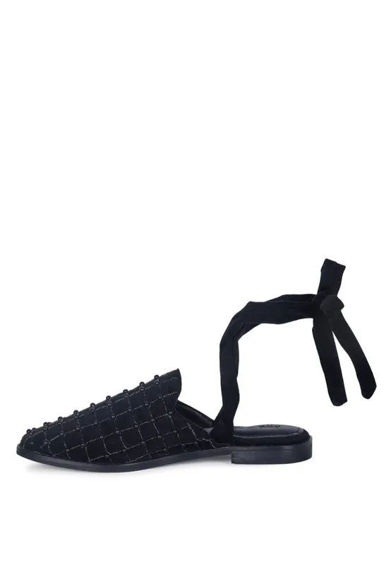 Sante Beaded Velvet Mules Slippers