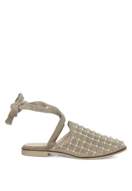Sante Beaded Velvet Mules Slippers
