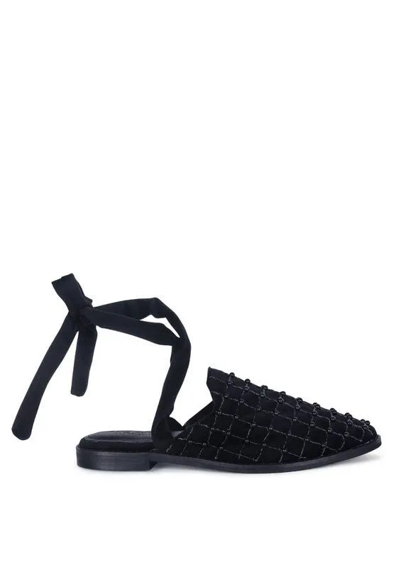 Sante Beaded Velvet Mules Slippers