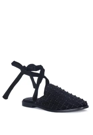 Sante Beaded Velvet Mules Slippers