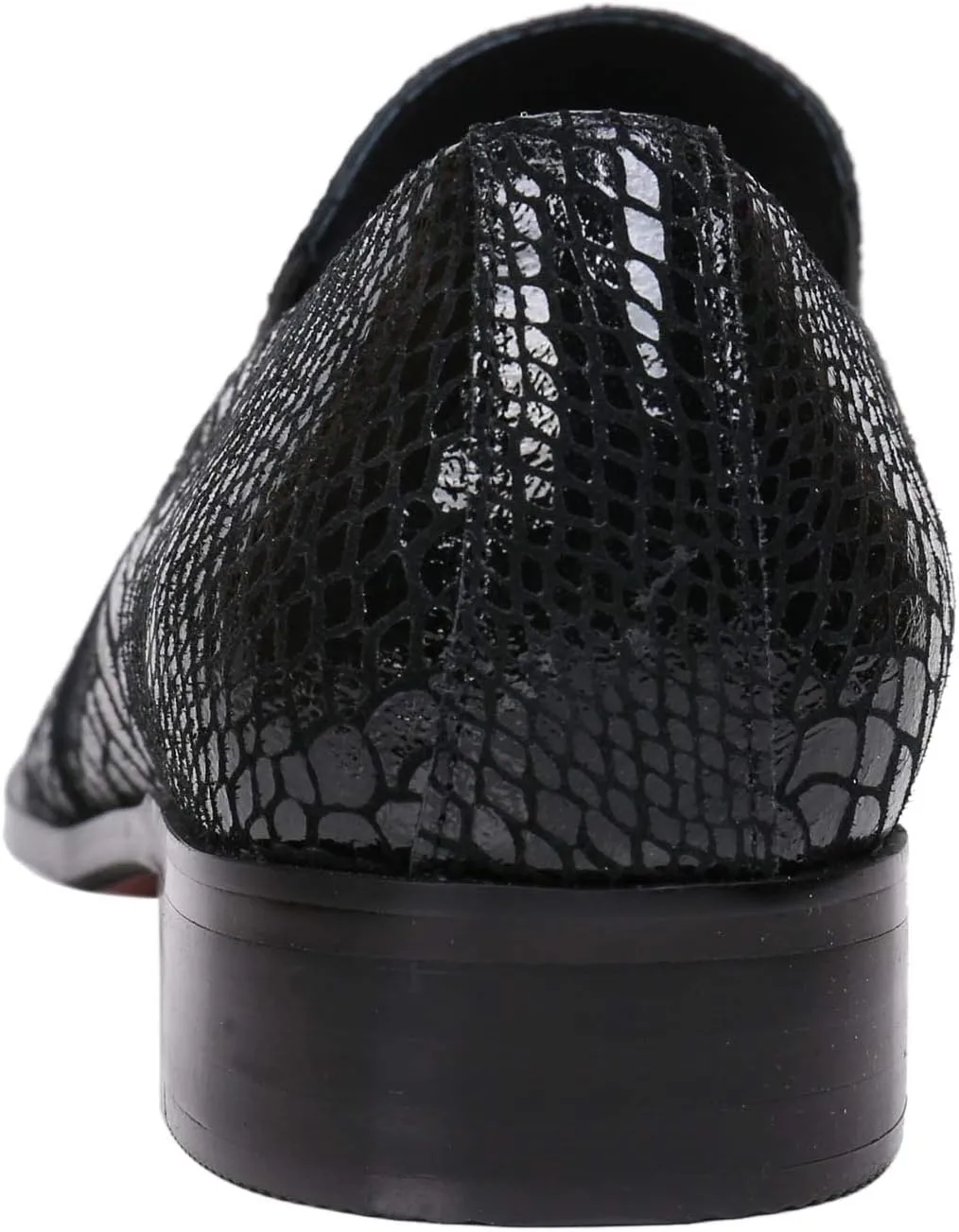 Santimon Mens Loafers Pointed Toe Leather Fashion Printed Metal Tip Western Dress Shoes
