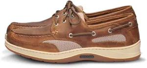 Sebago Clovehitch II FGL Waxed Boat Shoes - Leather Moccasins for Men with Breathable Mesh Panels, Anatomical EVA Midsoles, and Slip-Resistant Outsoles, Brown Cinnamon - 8.5 Regular